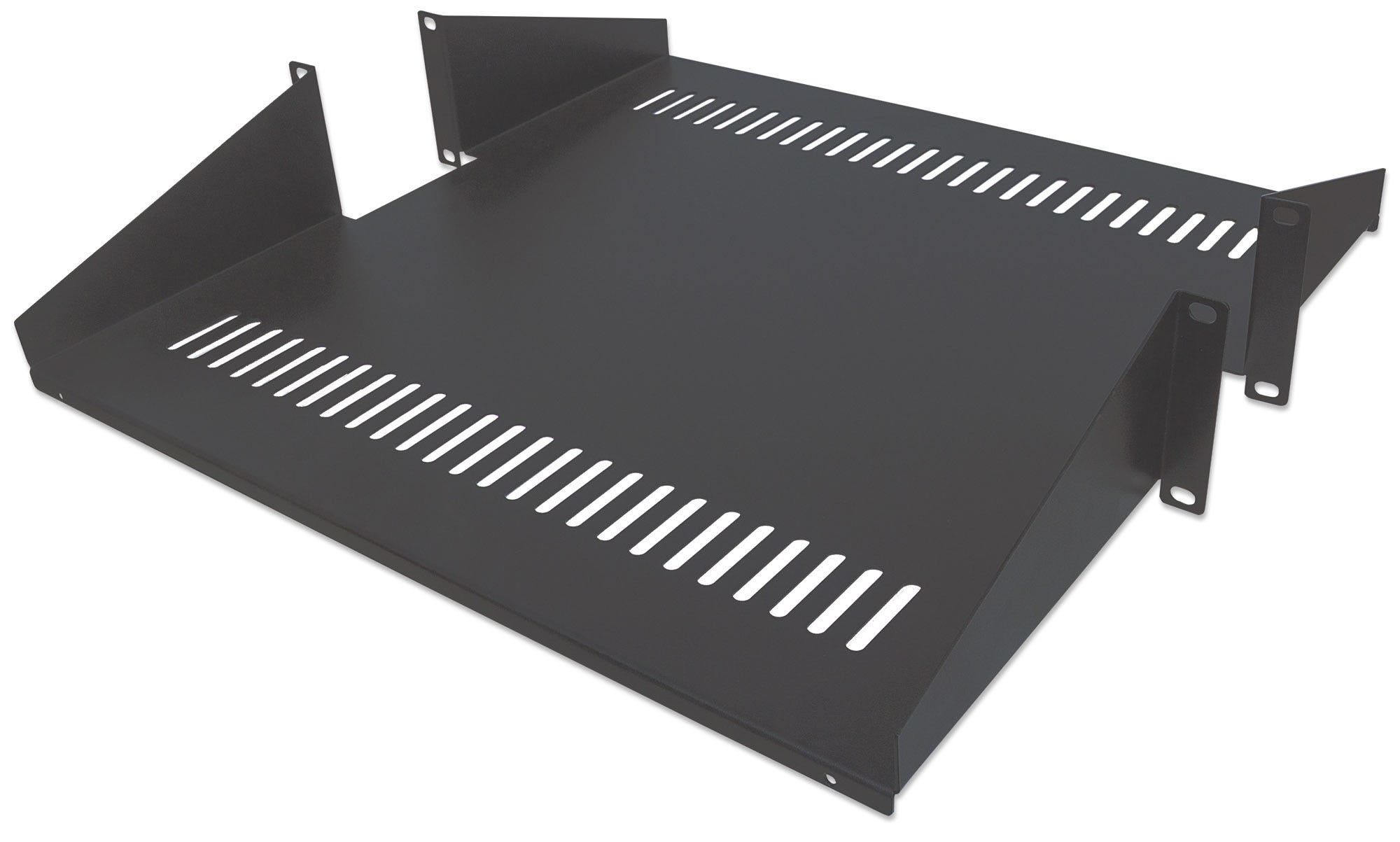 Intellinet 19" Double-Sided Cantilever Shelf, 2U, Double-Sided Shelf for 19" Rack, Max 25kg, Black, Three Year Warranty - Rack - Regal - Schwarz, RAL 9005 - 2U - 48.3 cm (19")