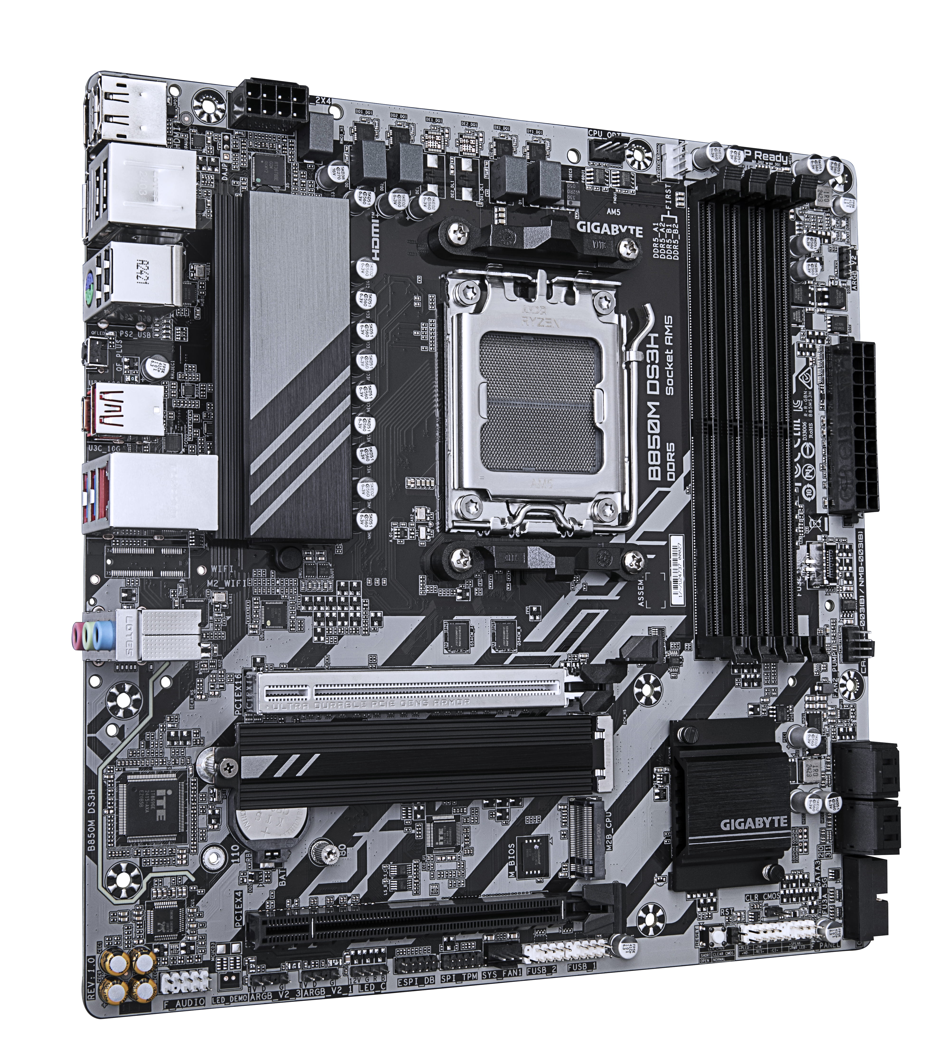 Gigabyte B850M DS3H - Motherboard - micro ATX - Socket AM5 - AMD B850 Chipsatz - USB-C 3.2 Gen 1, USB 3.2 Gen 2, USB 3.2 Gen 1 - 2.5 Gigabit LAN - Onboard-Grafik (CPU erforderlich)