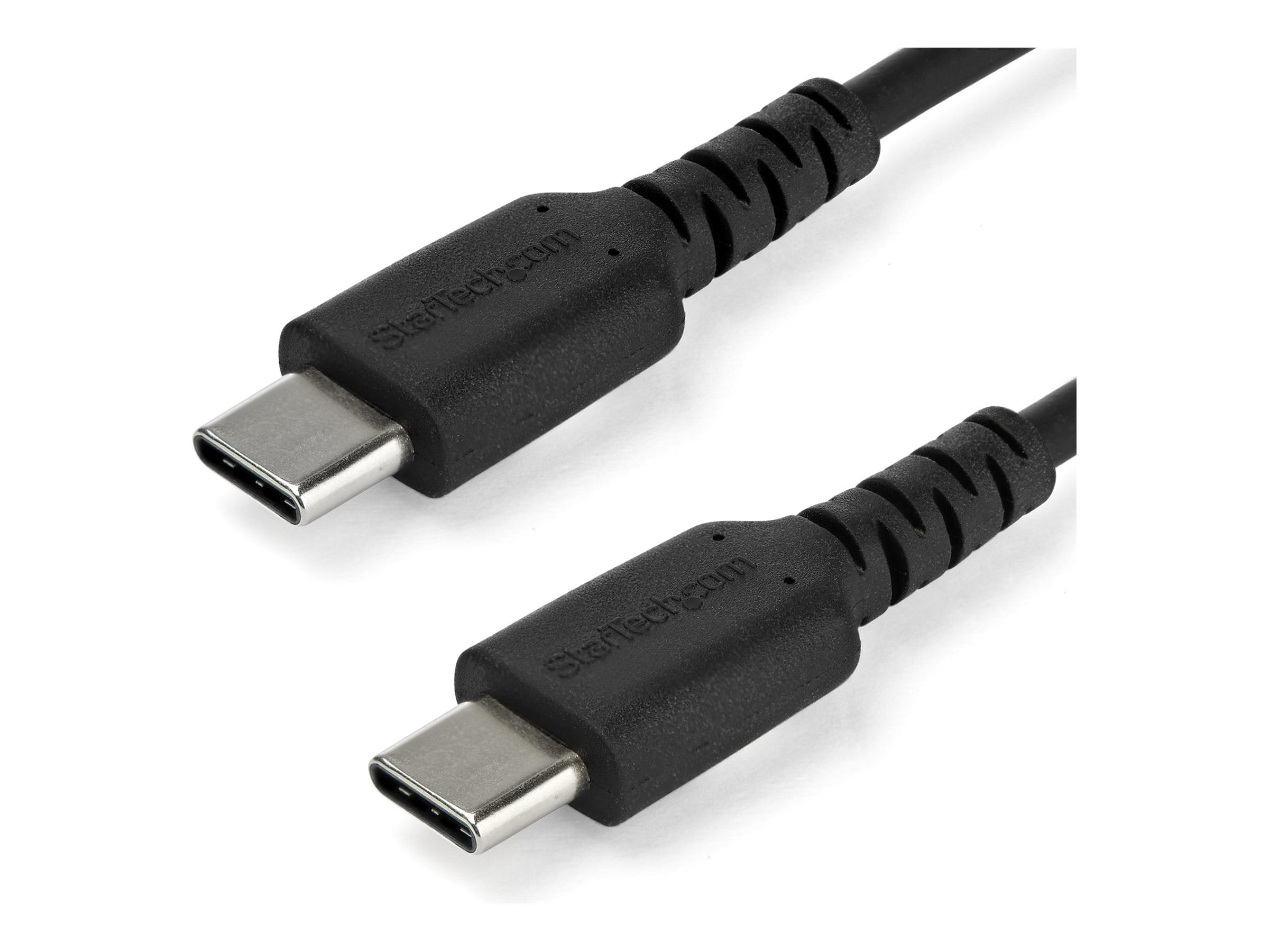 StarTech.com 2m USB-C Ladekabel - Langlebiges USB 2.0 Typ C zu USB C Datenübertragungs-/Schnellladekabel - TPE Mantel Aramidfaser M/M 60W Schwarz - Samsung S10 S20 iPad Pro MS Surface (RUSB2AC2MB)