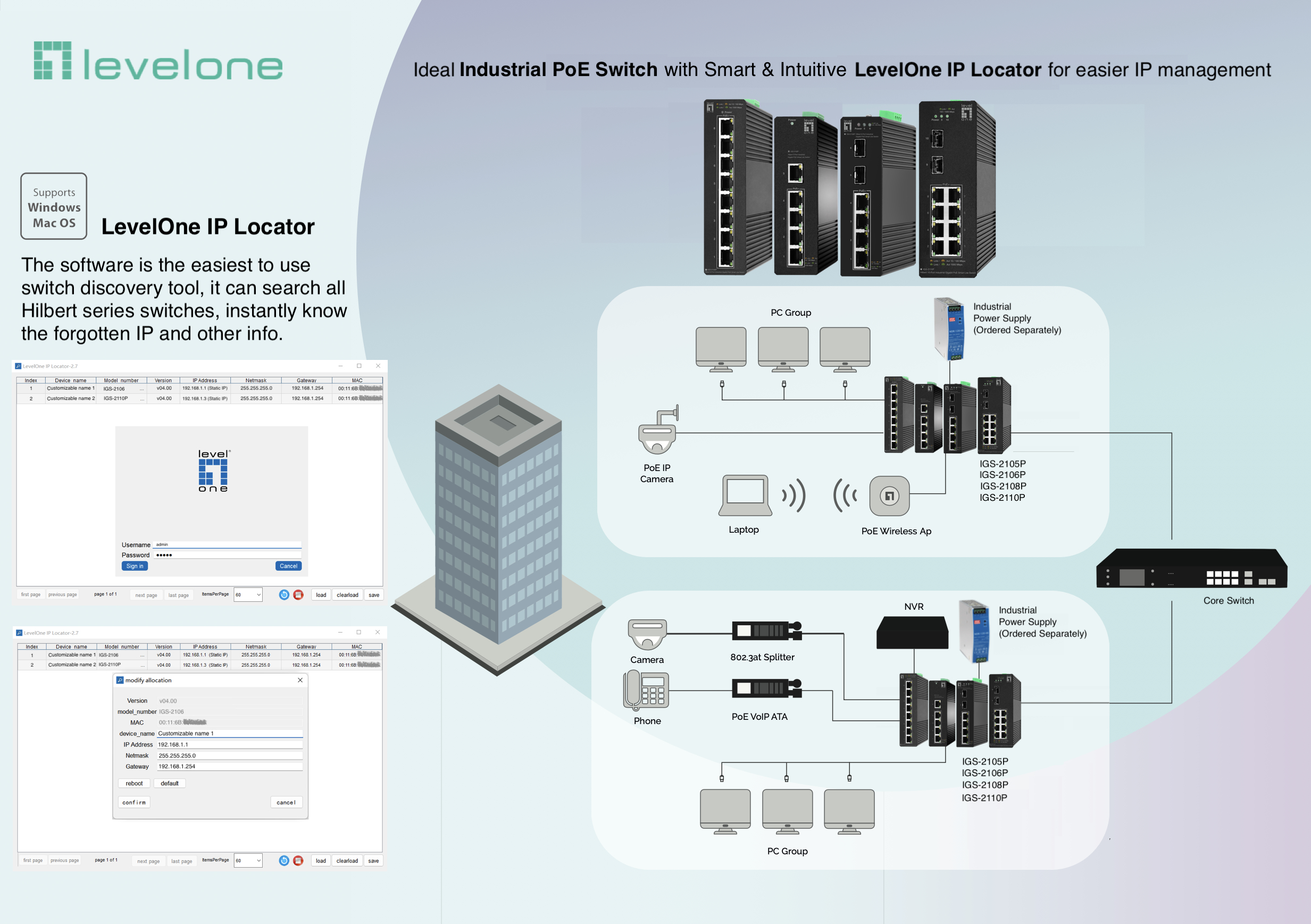 LevelOne Hilbert 10-Port Gigabit PoE Smart Lite Switch, 8 PoE Ausgänge, 2 x Gigabit SFP, 802.3at/af PoE, Managed, L2, Gigabit Ethernet (10/100/1000), Vollduplex, Power over Ethernet (PoE)