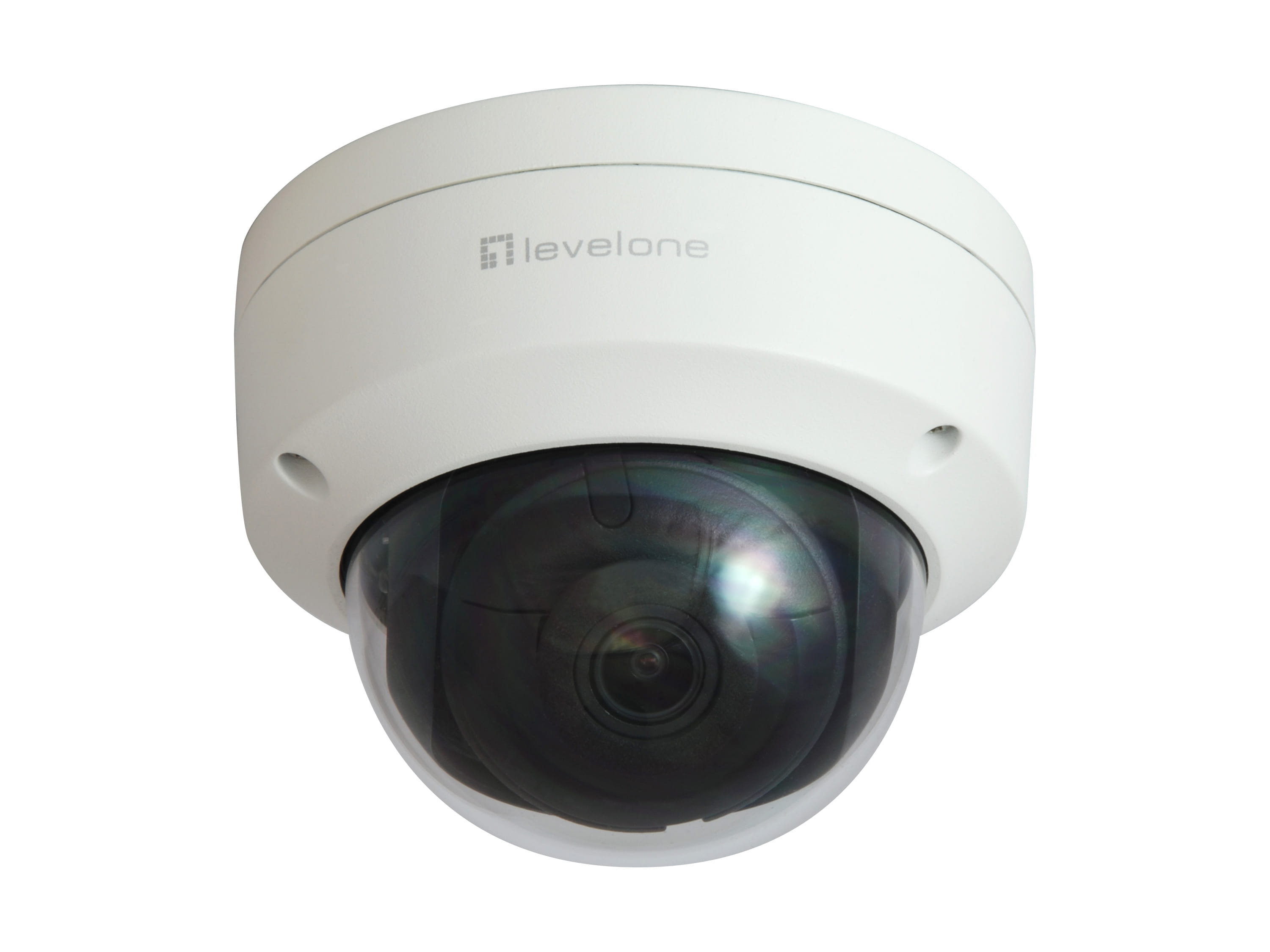 LevelOne GEMINI Fixed Dome IP-Netzwerkkamera, 6 Megapixel, H.265, 802.3af PoE, Innen-/Außenbereich, IP-Sicherheitskamera, Innen & Außen, Kabelgebunden, Zimmerdecke, Weiß, Dome