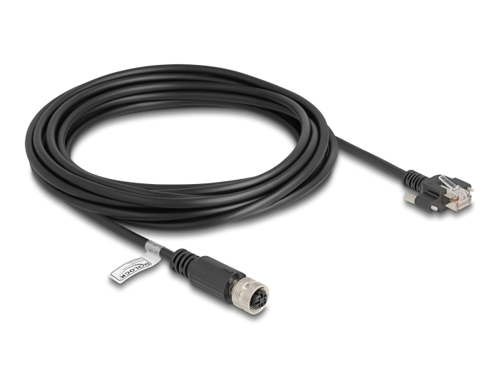 Delock Netzwerkkabel - 4-polig M12-D (W) zu RJ-45 (M)