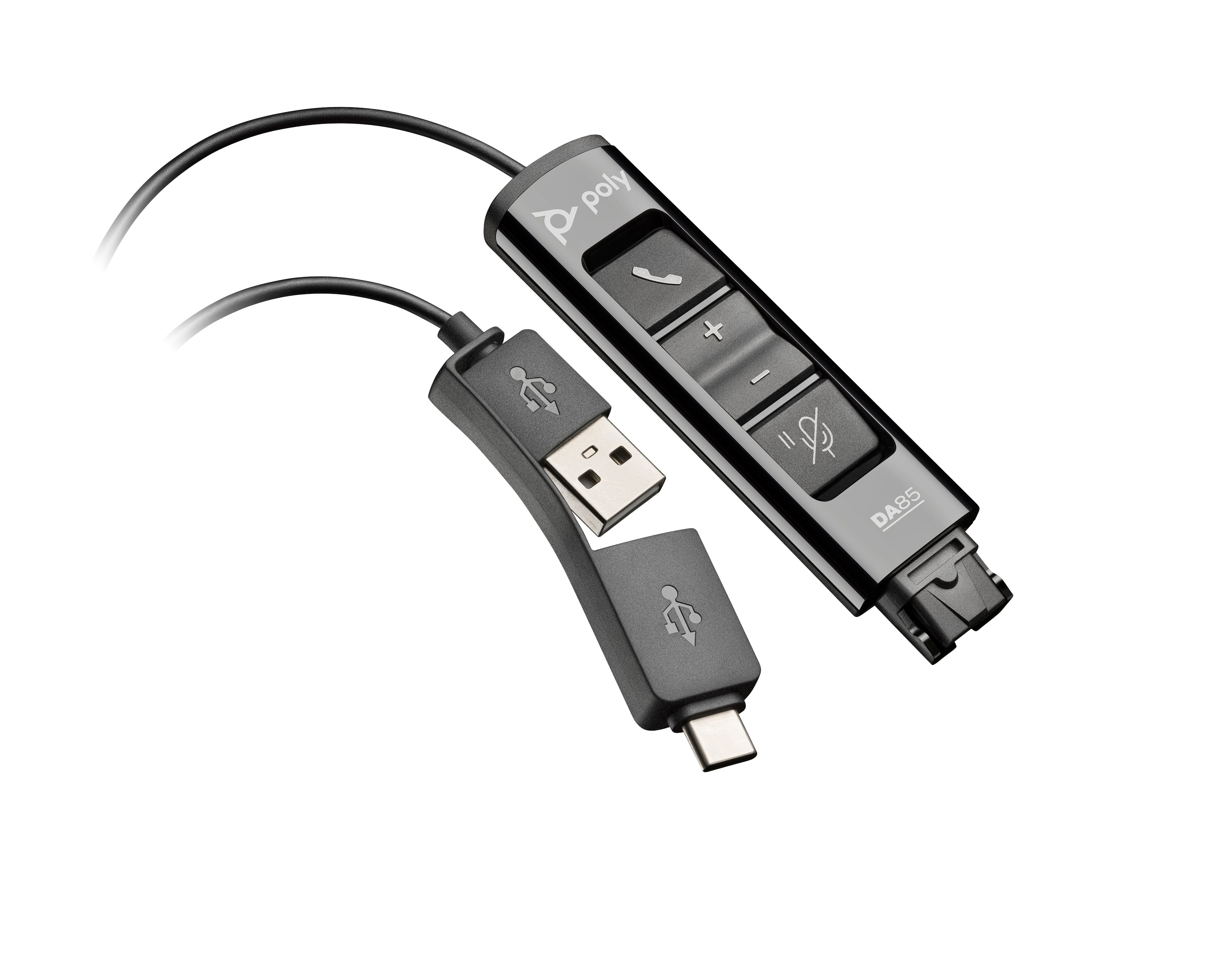 Poly HP Poly DA85 - Headset-Kabel - USB, 24 pin USB-C männlich zu Quick Disconnect männlich