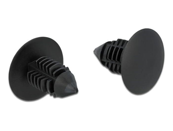 Delock Tannenbaum Clip schwarz 10 Stück, Nylon, Schwarz, Einfarbig, 15 mm, 14,5 mm, 10 Stück(e)