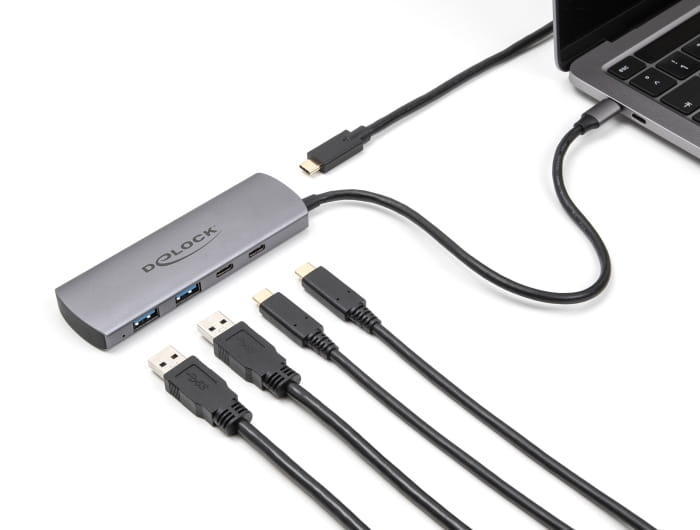 Delock Hub - 10 Gbps, with USB Type-C connector