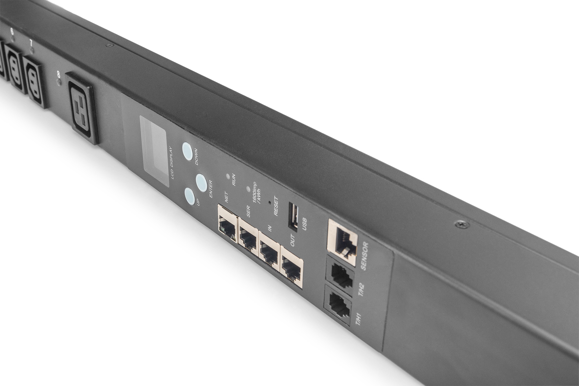 DIGITUS Smart - Steckdosenleiste (Rack - einbaufähig) - Überschaltung und Schaltung der Ausgänge - Wechselstrom 230 V - 8000 Watt - 7300 VA - 1-phasig - Ethernet 10/100, serial - Eingabe, Eingang IEC 60309 32A - Ausgangsanschlüsse: 24 (4 x IEC 60320