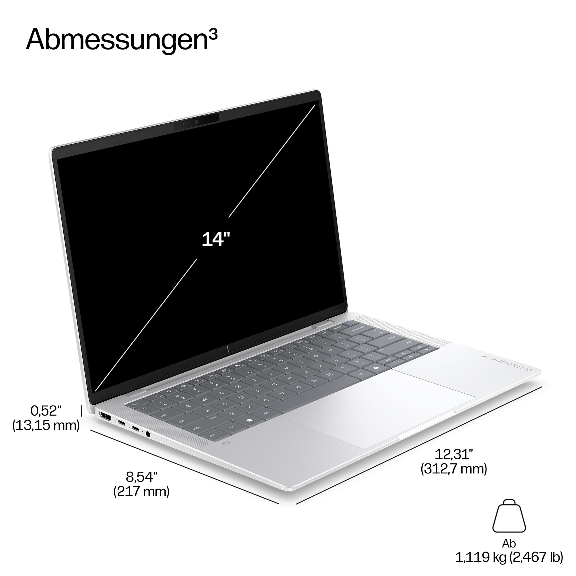 HP EliteBook X G2a Notebook Next Gen AI - AMD Ryzen AI 7 PRO 450 / 2 GHz - Win 11 Pro - Radeon 860M - 32 GB RAM - 1 TB SSD NVMe - 35.6 cm (14")