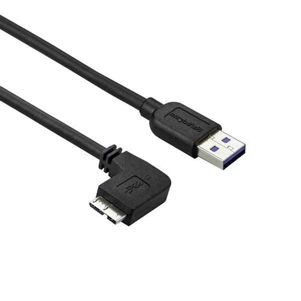 StarTech.com 2m Micro USB 3.0 Kabel - USB A zu links gewinkeltes Micro B USB Anschlusskabel - M/M - USB 3.1 Gen 1 (5 Gbit/s)