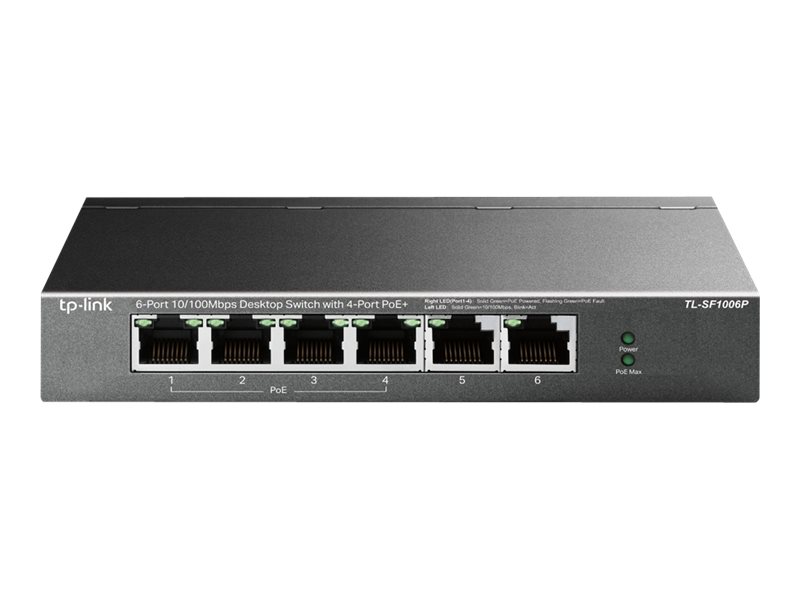 TP-LINK TL-SF1006P - V1 - Switch - unmanaged - 6 x 10/100 (4 PoE+)