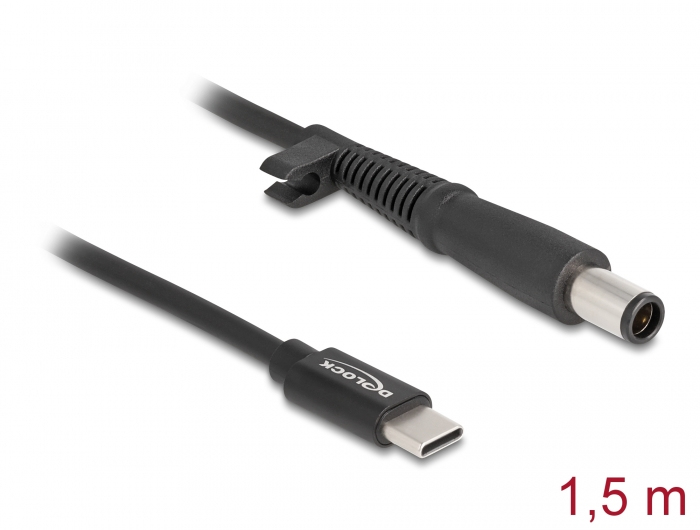 Delock Stromkabel - 24 pin USB-C (M) zu Gleichstromstecker 7,4 x 5,0 mm (M)