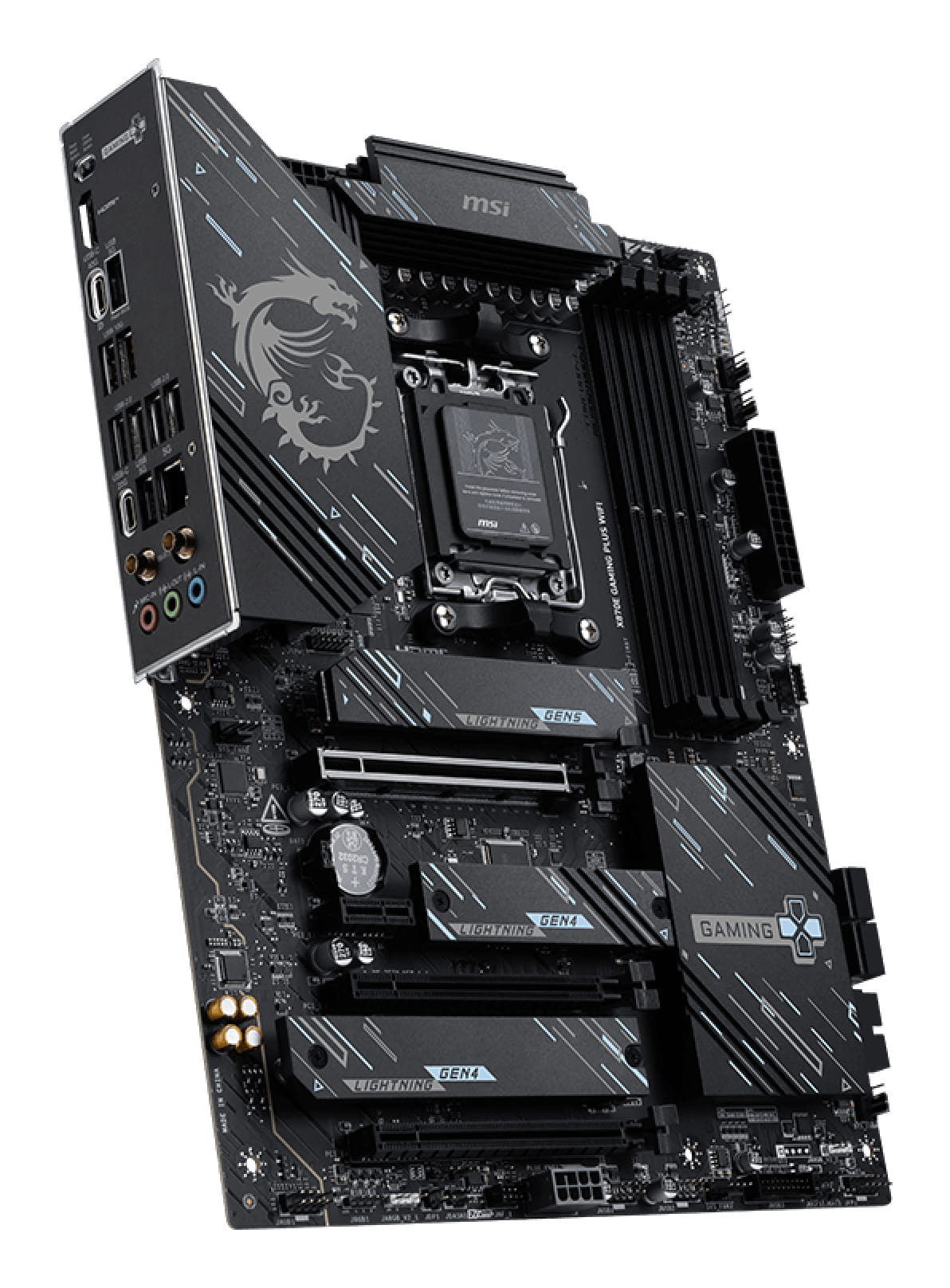 MSI X870E GAMING PLUS WIFI - Motherboard - ATX - Socket AM5 - AMD X870E Chipsatz - USB4, USB-C 3.2 Gen 2x2, USB-C 3.2 Gen2, USB 3.2 Gen 2, USB 3.2 Gen 1 - Wi-Fi 7, 5 Gigabit Ethernet, Bluetooth - Onboard-Grafik (CPU erforderlich)
