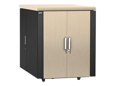 APC NetShelter CX Secure Soundproof Server Room in a Box Enclosure - Shock Packaging - Schrank Netzwerkschrank - mit Stromverteilungseinheit - Grau, Oak - 18U - 48.3 cm (19")