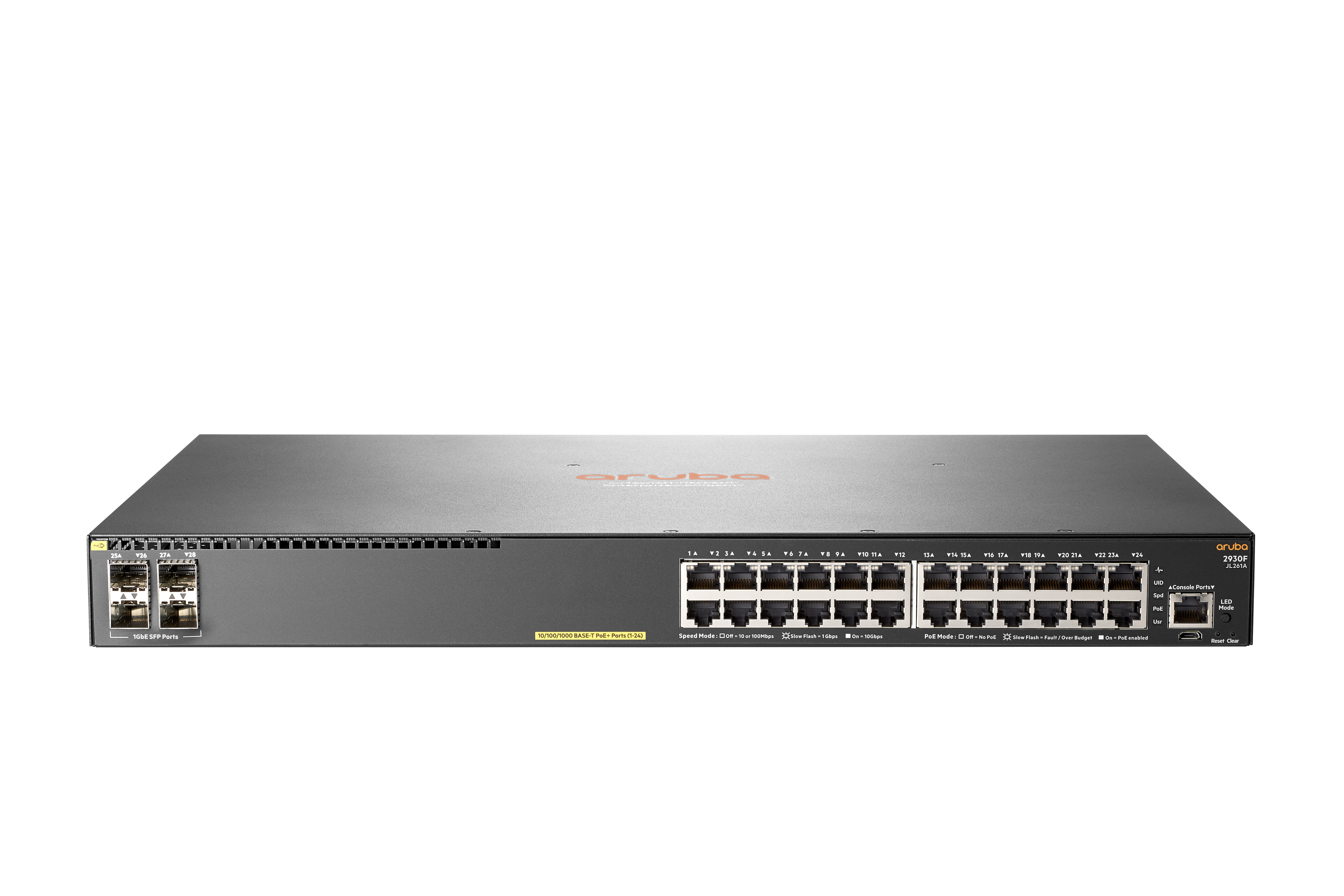 HPE Aruba Networking 2930F 24G PoE+ 4SFP - Switch - L3 - managed - 24 x 10/100/1000 (PoE+)