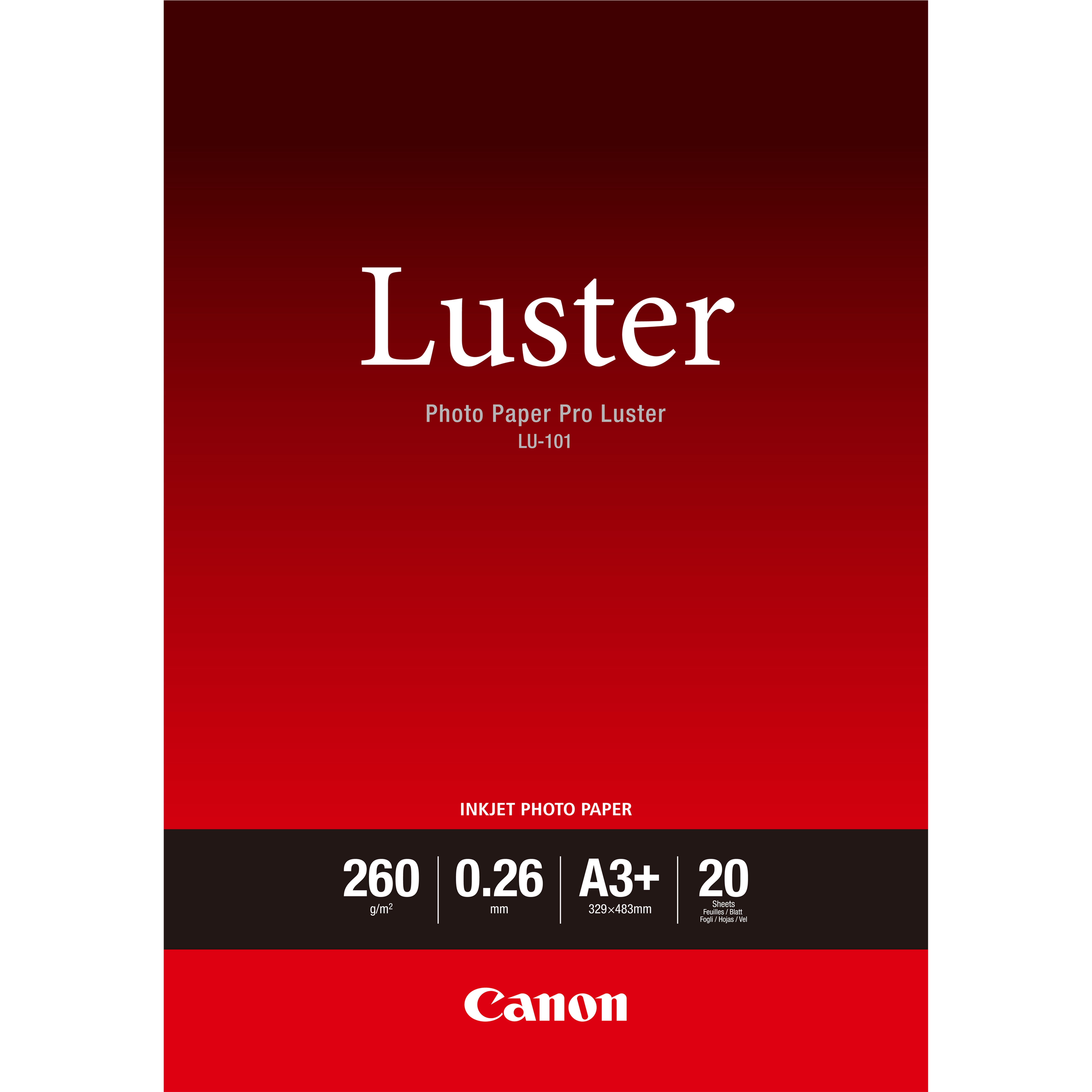 Canon Photo Paper Pro Luster LU-101 - Glanz - 260 Mikron - A3 plus (329 x 423 mm)
