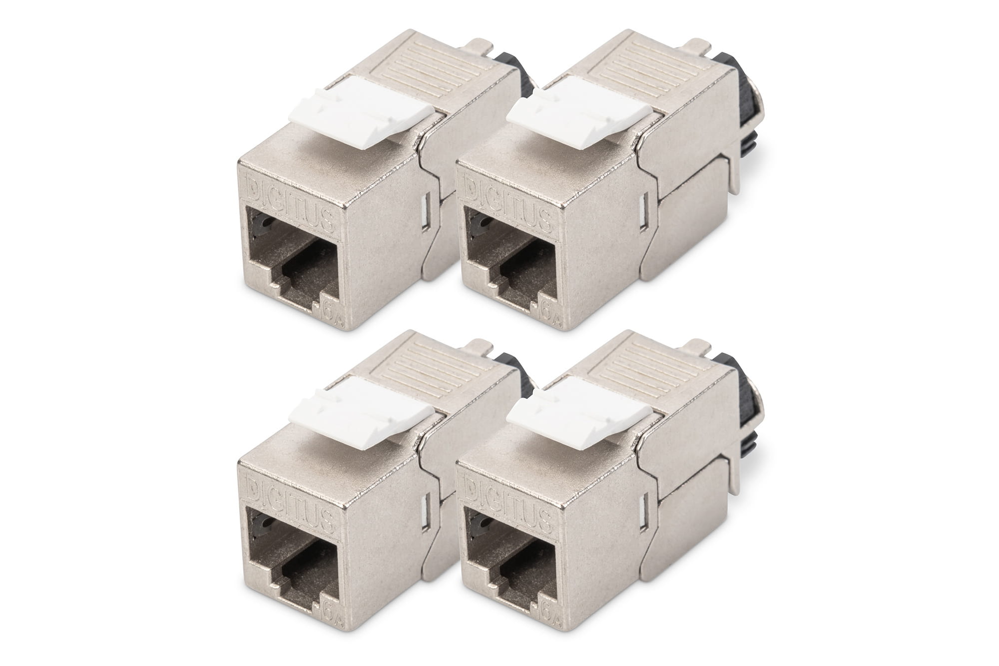 DIGITUS CAT 6A Keystone Modul, geschirmt mit intelligentem Kabelmanager - 4 Stk.