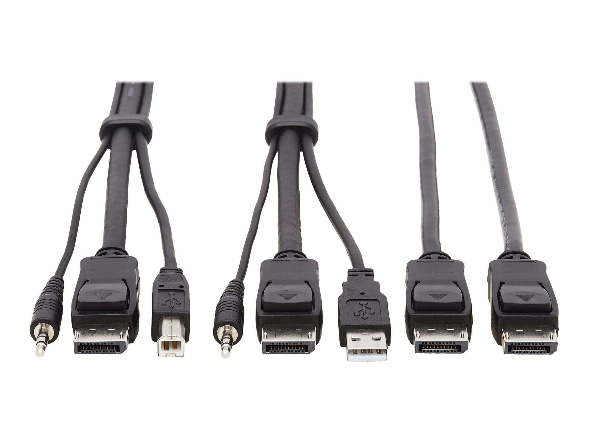 Tripp Eaton Tripp Lite Series Dual DisplayPort KVM Cable Kit 4K USB 3.5 mm Audio 3xM/3xM 6ft - Video- / USB- / Audio-Kabel - USB, Mini-Stecker, DisplayPort (M)