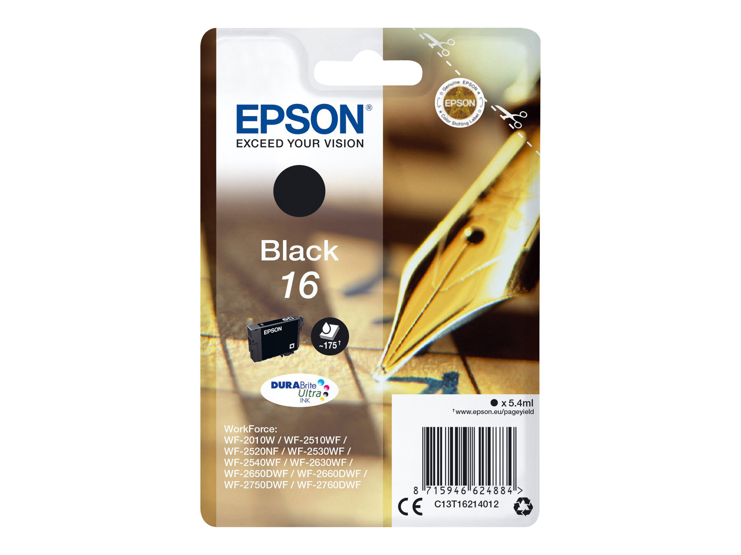 Epson 16 - 5.4 ml - Schwarz - original - Blisterverpackung