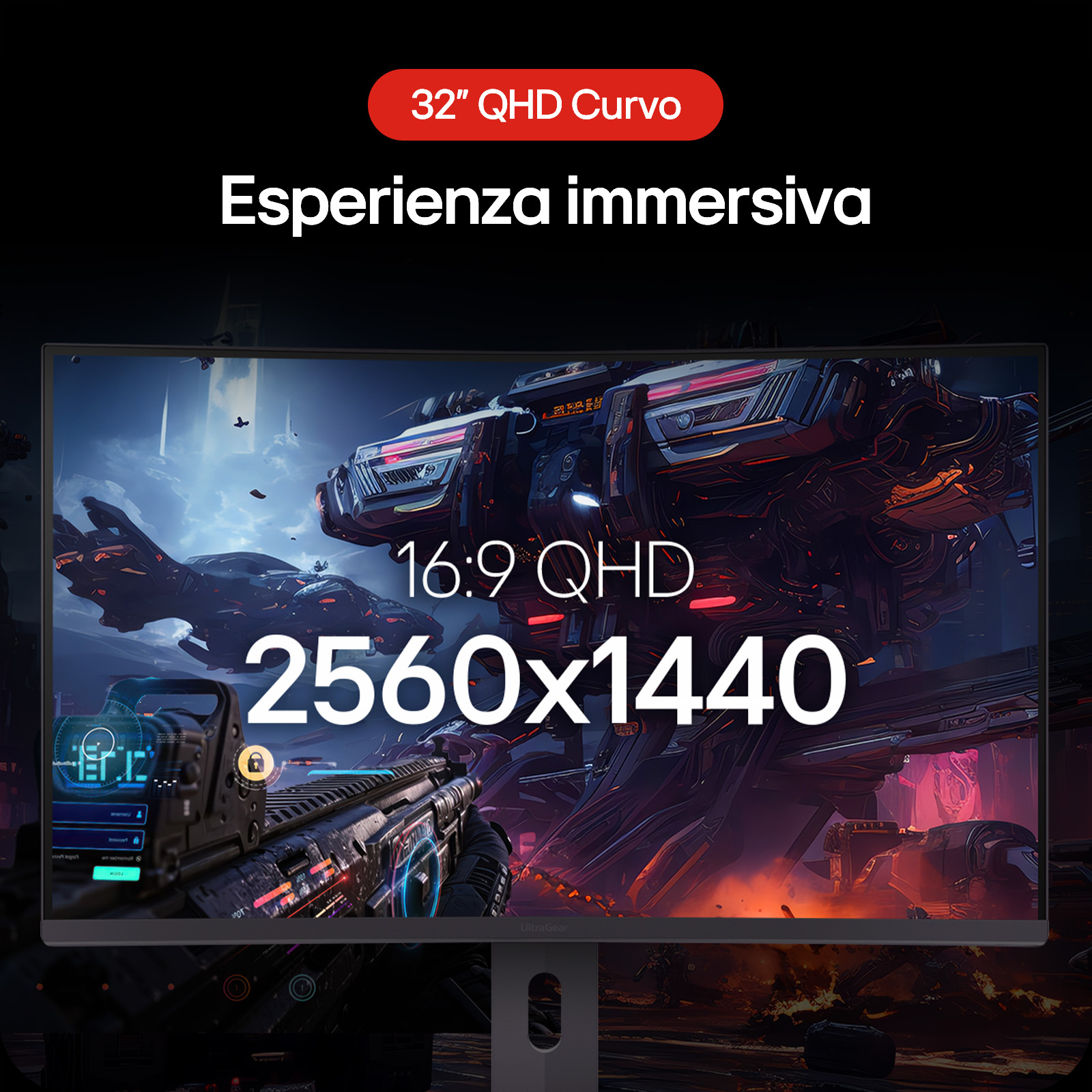 LG UltraGear 32G600A-B - LED-Monitor - Gaming - gebogen - 81.3 cm (32")