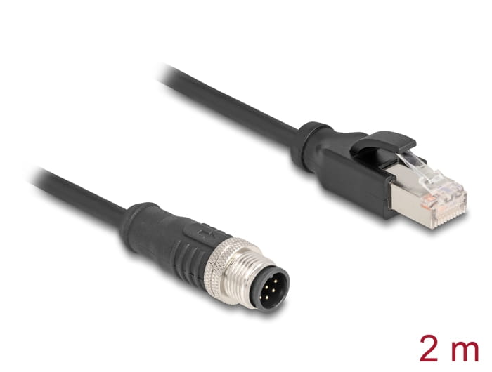 Delock Netzwerkkabel - 8-polig M12 (M) zu RJ-45 (M)