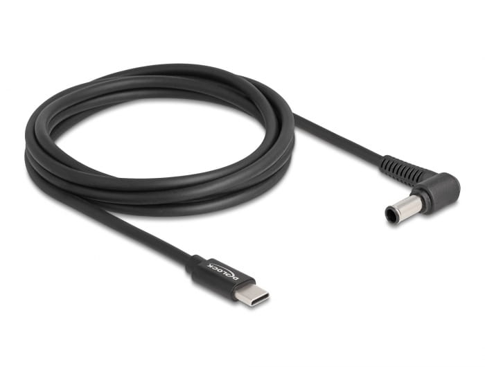 Delock Stromkabel - 24 pin USB-C (M) zu Gleichstromstecker 6,0 x 4,3 mm (M)