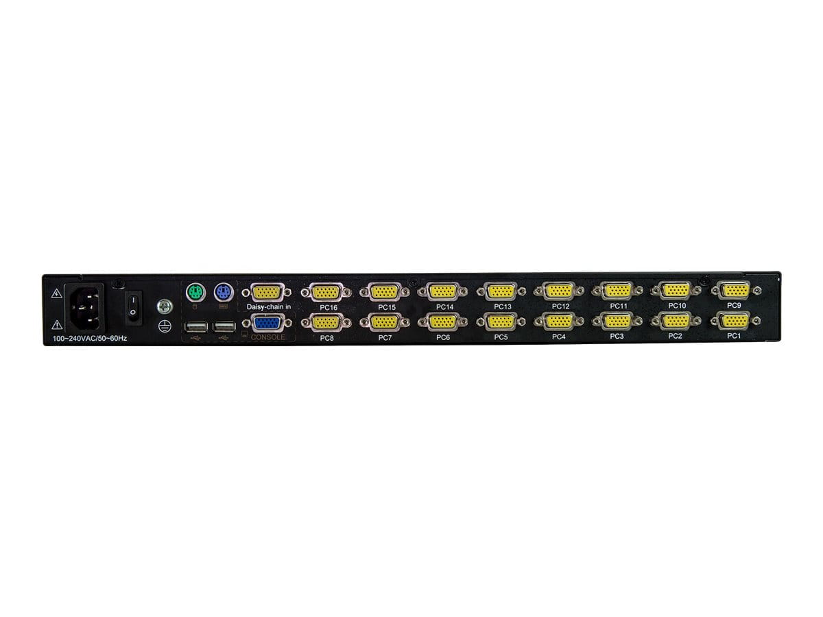 StarTech.com 16 Port Rack KVM Konsole mit 1,8 m Kabeln - US Tastatur(QWERTY), Integrierter KVM Switch mit 17" LCD Monitor - 1HE LCD KVM Konsole - OSD KVM - 50.000 MTBF - USB + VGA(RKCONS1716K) - KVM-Konsole mit KVM-Switch - 16 Anschlüsse - PS/2, USB - 4