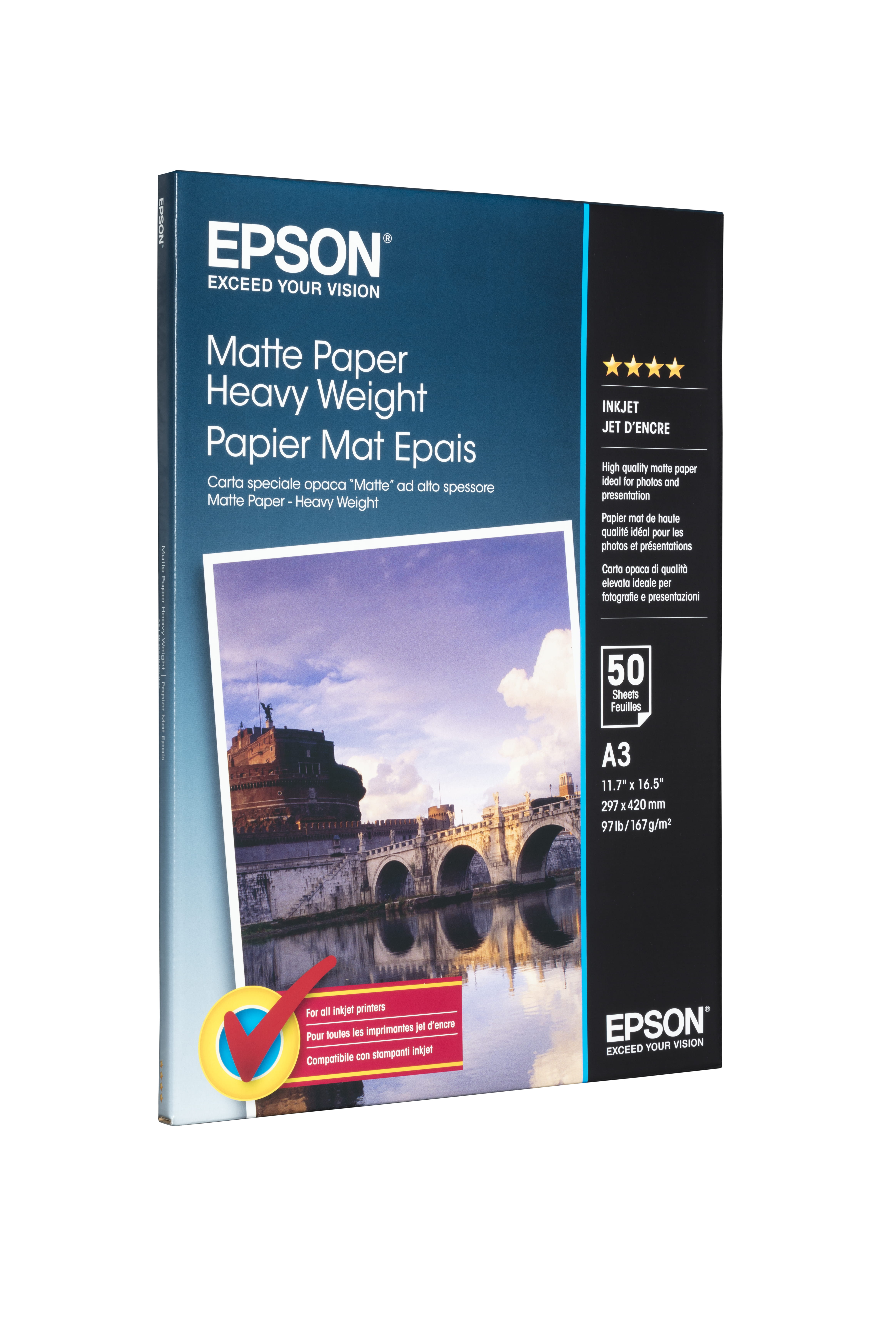 Epson Matt - A3 (297 x 420 mm) - 167 g/m² - 50 Blatt Papier