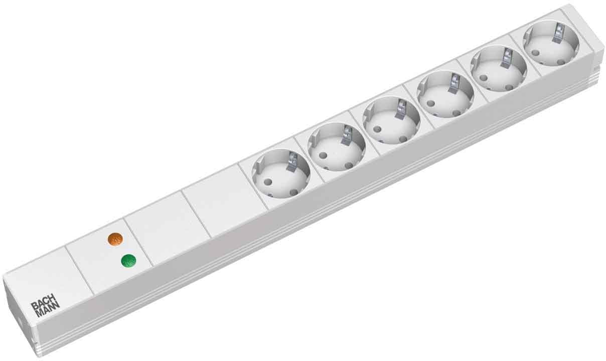 Bachmann Steckdosenleiste (Rack - einbaufähig) - Ausgangsanschlüsse: 6 - 1U - 48.3 cm (19")