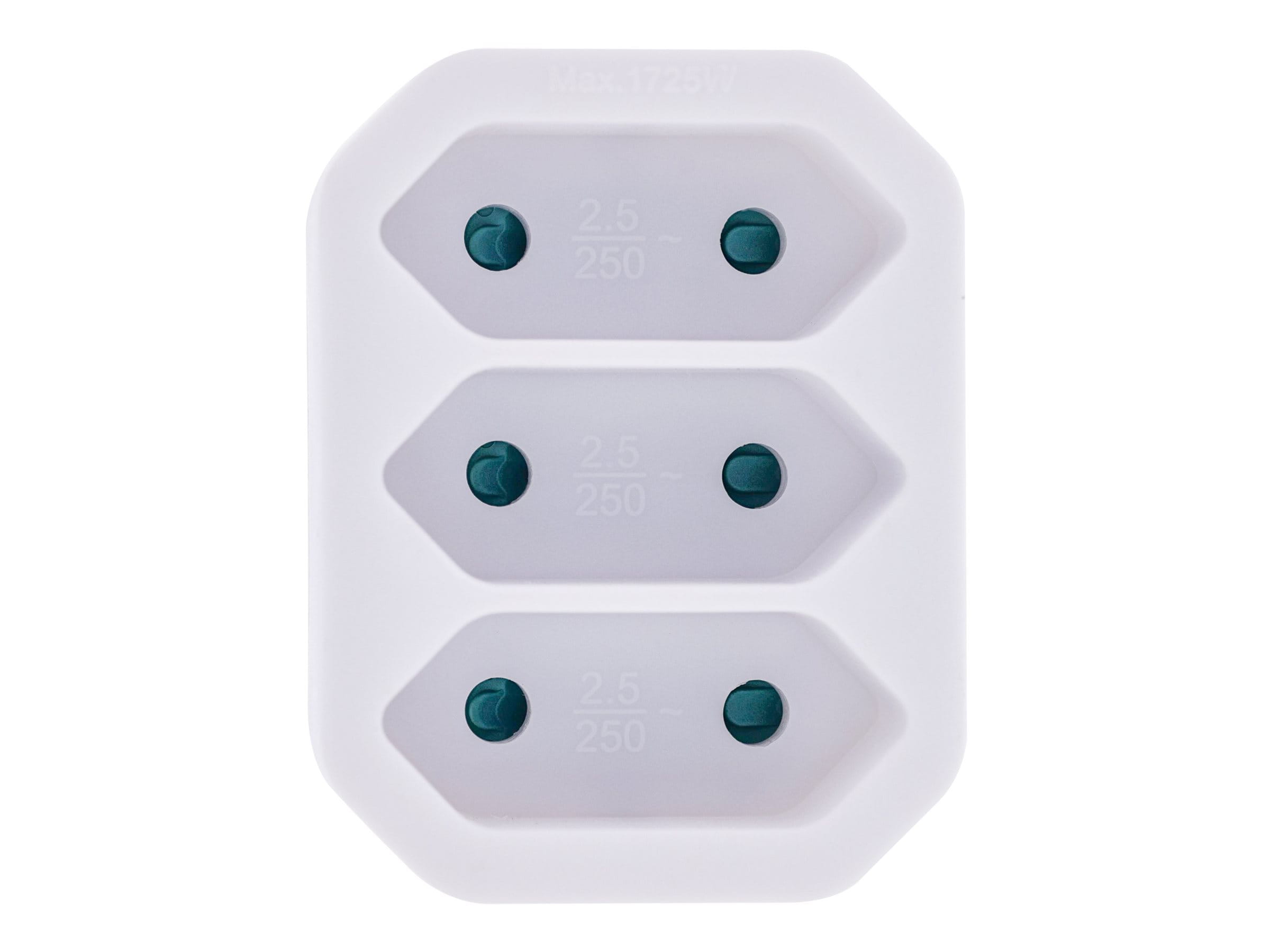 InLine Steckdosenadapter - Schutzkontakt-Stecker auf 3x Eurobuchse