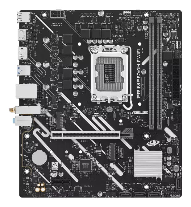ASUS PRIME B760M-F WIFI - Motherboard - micro ATX - LGA1700 Sockel - B760 Chipsatz - USB 3.2 Gen 1 - Gigabit LAN, Wi-Fi 6, Bluetooth - Onboard-Grafik (CPU erforderlich)