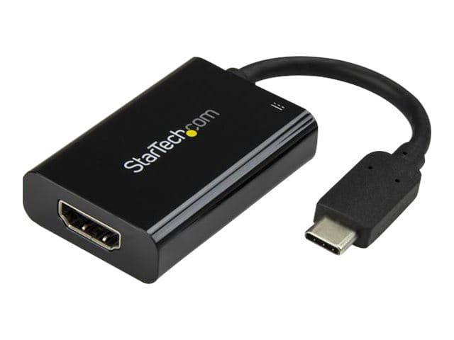 StarTech.com USB C to HDMI 2.0 Adapter with Power Delivery, 4K 60Hz USB Type-C to HDMI Display/Monitor Video Converter, 60W PD Pass-Through Charging Port, Thunderbolt 3 Compatible, Black - USB-C Display Adapter (CDP2HDUCP)
