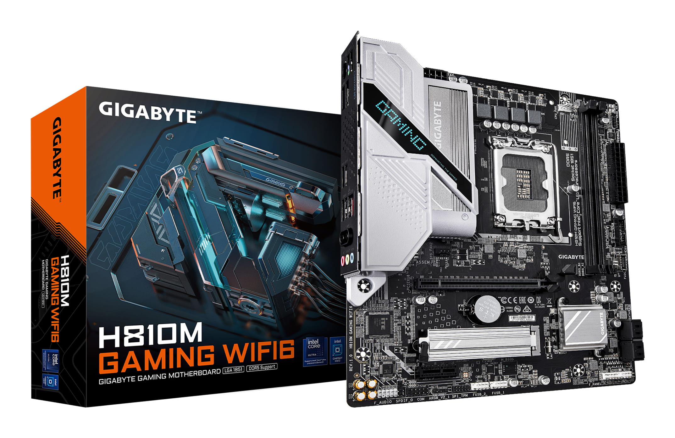 Gigabyte H810M GAMING WIFI6 - Motherboard - micro ATX - LGA1851 Sockel - H810 Chipsatz - USB-C 3.2 Gen 1, USB 3.2 Gen 1 - Wi-Fi 6, Bluetooth, 2.5 Gigabit LAN - Onboard-Grafik (CPU erforderlich)