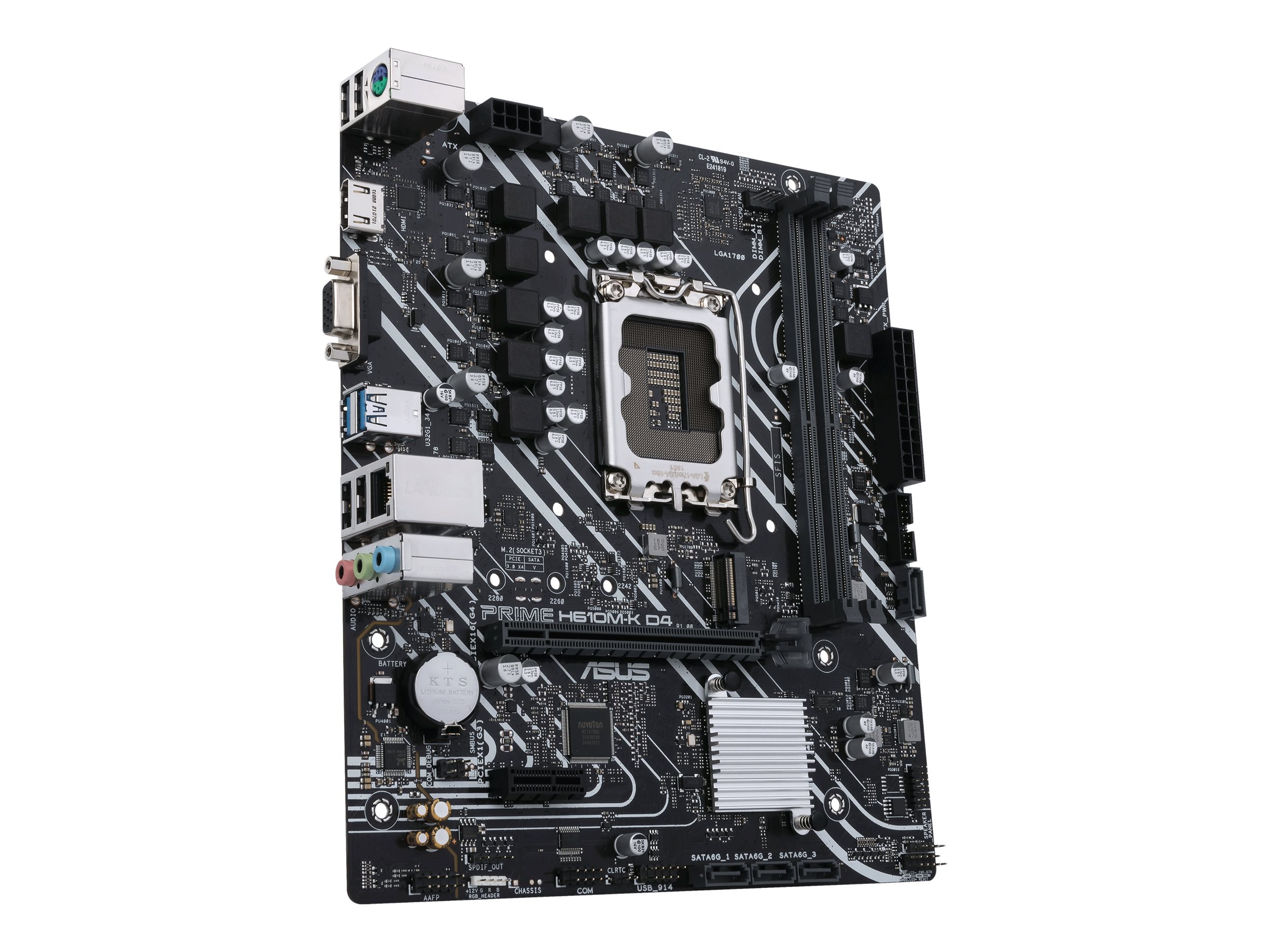 ASUS PRIME H610M-K D4 - Motherboard - micro ATX - LGA1700 Sockel - H610 Chipsatz - USB 3.2 Gen 2, USB 3.2 Gen 1 - Gigabit LAN - Onboard-Grafik (CPU erforderlich)