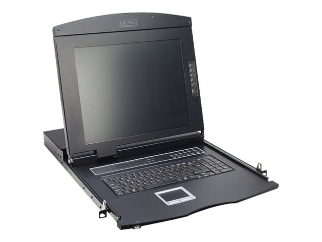 DIGITUS 17" LCD KVM Konsole, 16-Port VGA, deutsche Tastatur