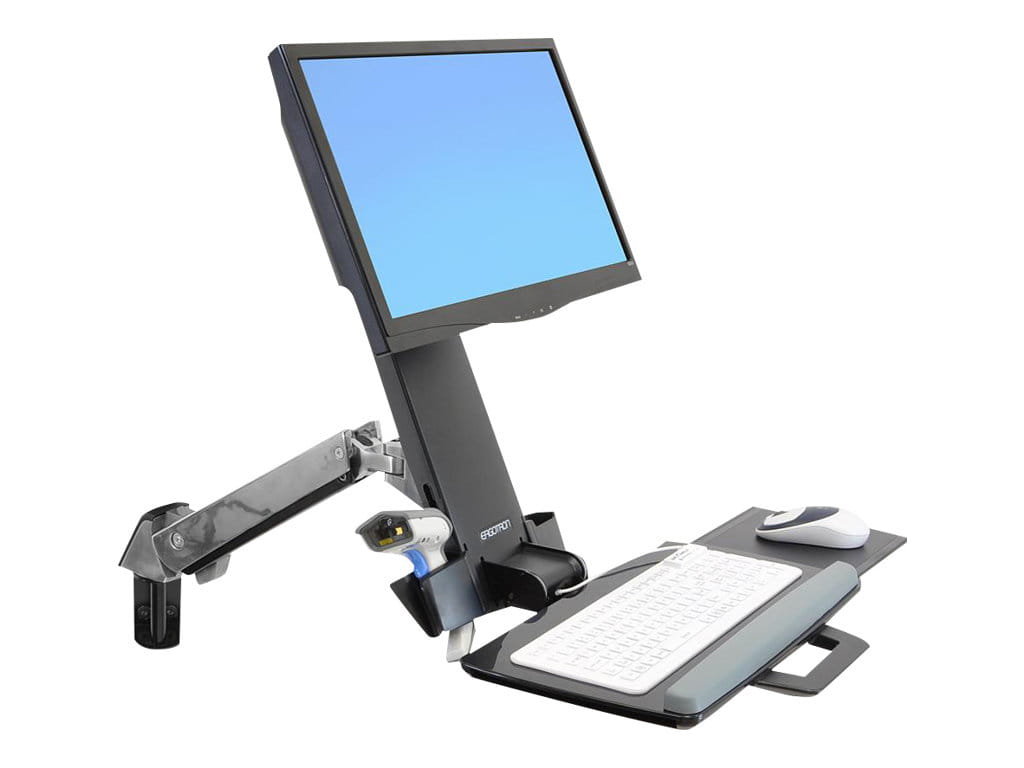 Ergotron Befestigungskit (Handgelenkkissen, Schienenmontage Halterungsset, höhenverstellbare Halterung, Tastaturablage mit linker/rechter Mausablage, Ablage für Barcode-Scanner und Maus, Combo Schwenkarm) - für LCD-Display / PC-Ausrüstung - Polished Ergotron Befestigungskit (Handgelenkkissen, Schienenmontage Halterungsset, höhenverstellbare Halterung, Tastaturablage mit linker/rechter Mausablage, Ablage für Barcode-Scanner und Maus, Combo Schwenkarm) - für LCD-Display / PC-Ausrüstung - Polished