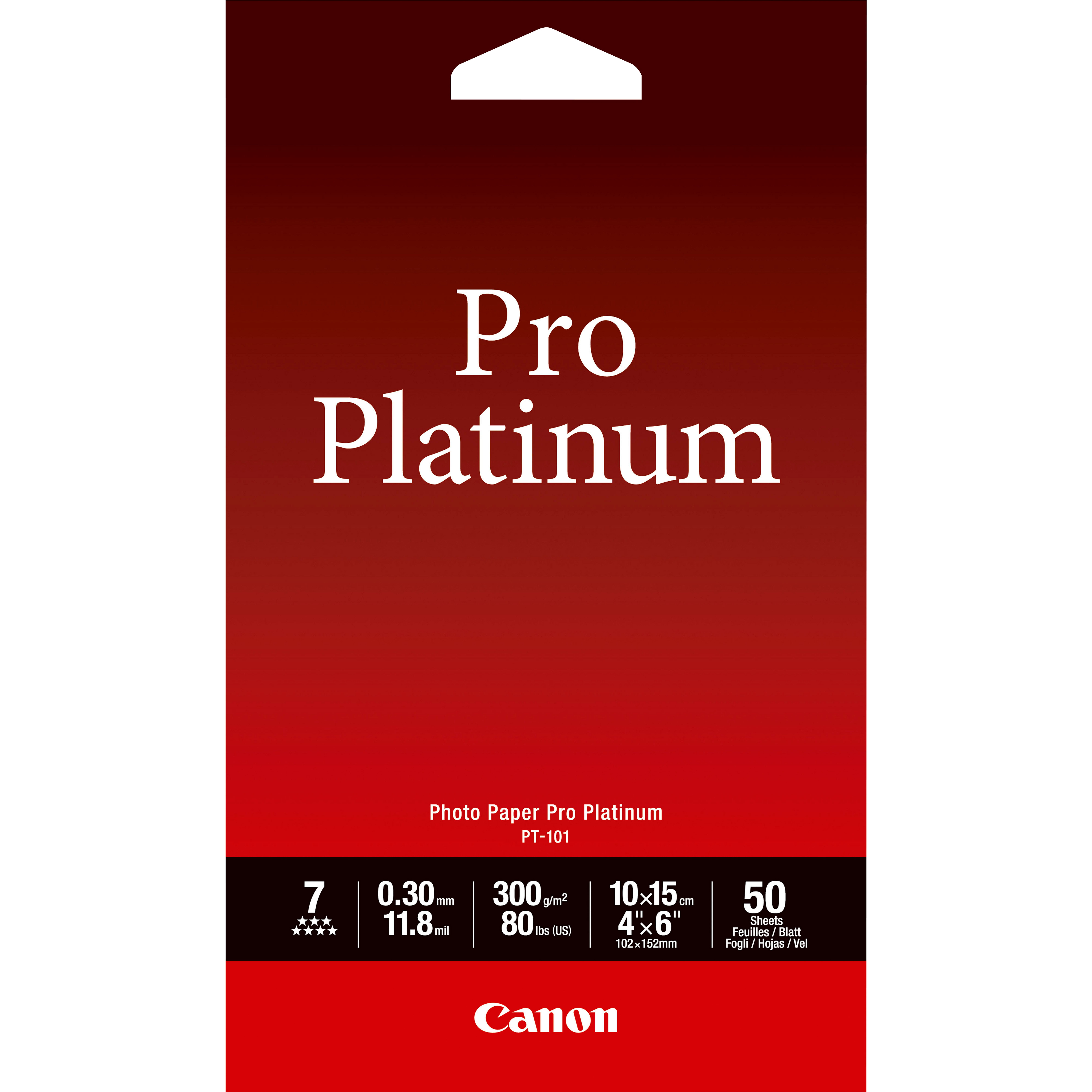 Canon Photo Paper Pro Platinum - 101.6 x 152.4
