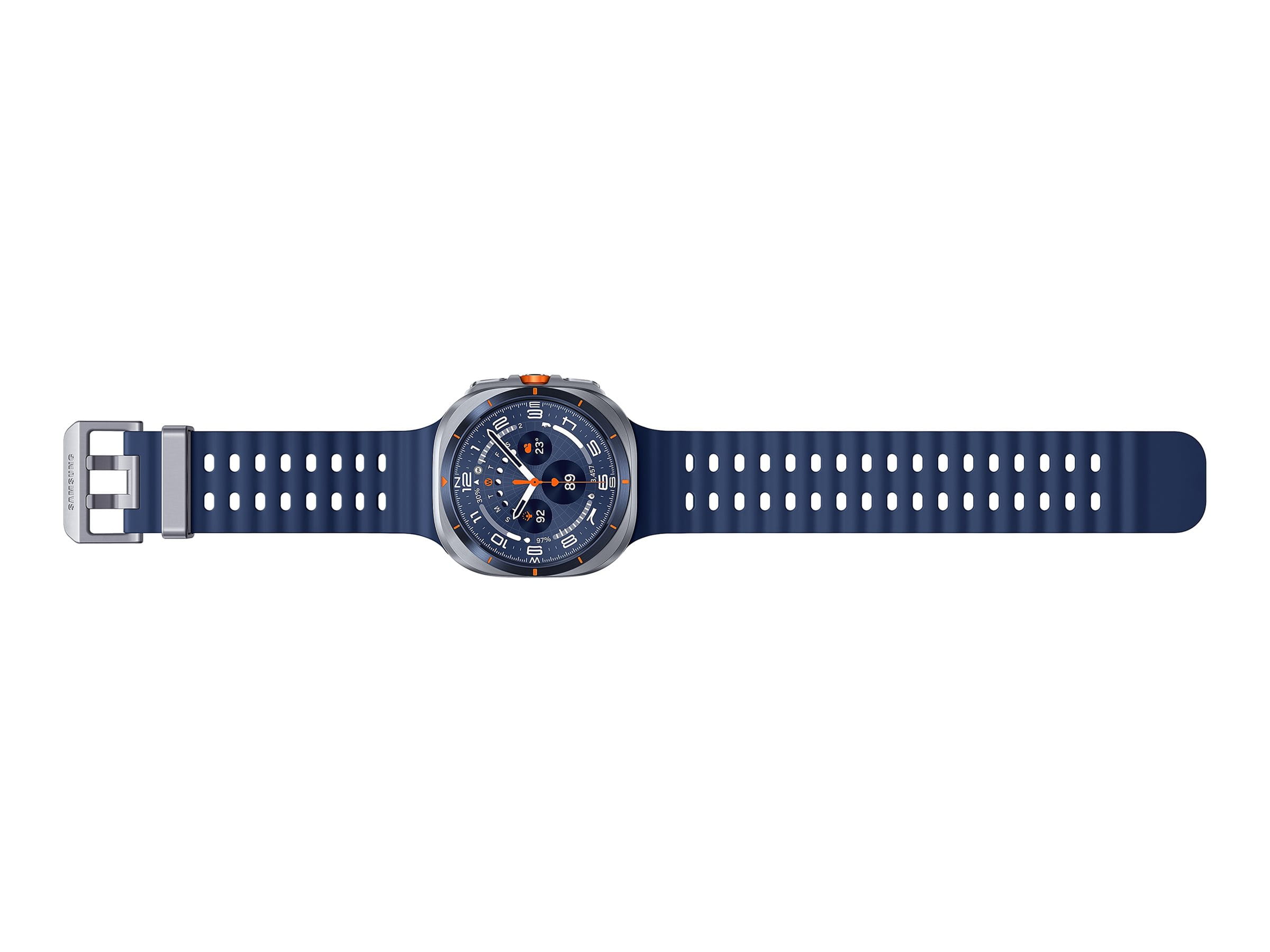 Samsung Galaxy Watch Ultra - 47 mm - Titanium Blue - intelligente Uhr mit Marineband - Gummi - Blau - Bandgröße: S/M/L - Anzeige 3.73 cm (1.5")