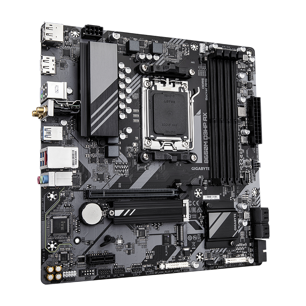 Gigabyte B650M D3HP AX - 1.0 - Motherboard - micro ATX - Socket AM5 - AMD B650 Chipsatz - USB 3.2 Gen 1, USB-C 3.2 Gen 1 - 2.5 Gigabit LAN, Wi-Fi 6E, Bluetooth - Onboard-Grafik (CPU erforderlich)