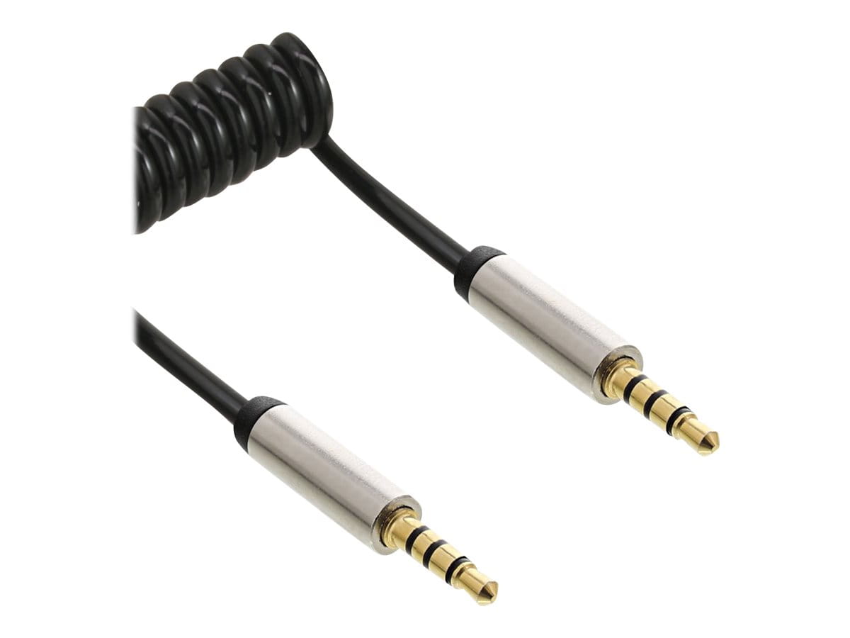 InLine Slim Audio Spiralkabel Klinke 3,5mm ST/ST - 4-polig - Stereo - 2m