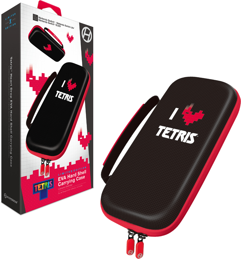 Hyperkin M07541-TEHD, Hartschalenkoffer, Schwarz, Rot, EVA (Äthylen-Vinylazetat), Nintendo Switch, Stoßfest, Tropfsicher, Kratzresistent, Tetris