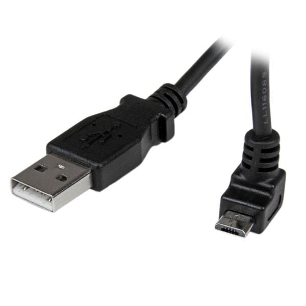 StarTech.com 2m USB 2.0 A auf Micro B Kabel aufwärtsgewinkelt - Schwarz - USB A / Micro B Datenkabel / Anschlusskabel - USB-Kabel - Micro-USB Typ B (M)