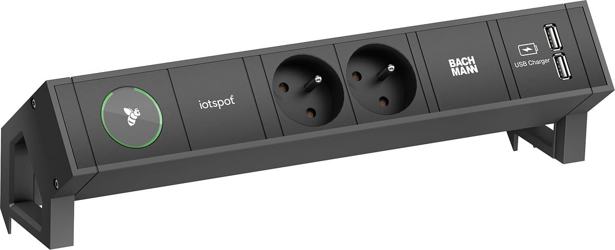 Bachmann DESK 2 - Steckdosenleiste - AC - Eingabe, Eingang GST18 - Ausgangsanschlüsse: 2 (Strom UTE, 2 x USB)