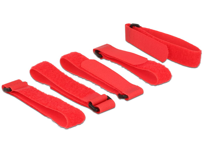 Delock Klettverschluss - 30 cm - Rot (Packung