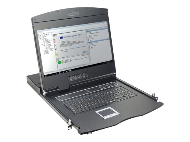 DIGITUS 19" LCD KVM Konsole, 8-Port VGA, französische Tastatur