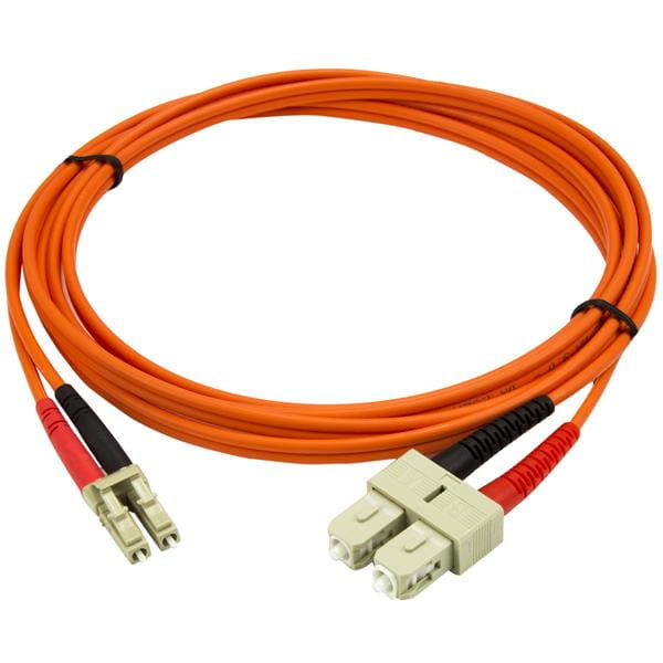 StarTech.com 2m Fiber Optic Cable - Multimode Duplex 50/125 - LSZH - LC/SC - OM2 - LC to SC Fiber Patch Cable - Netzwerkkabel - LC Multi-Mode (M)