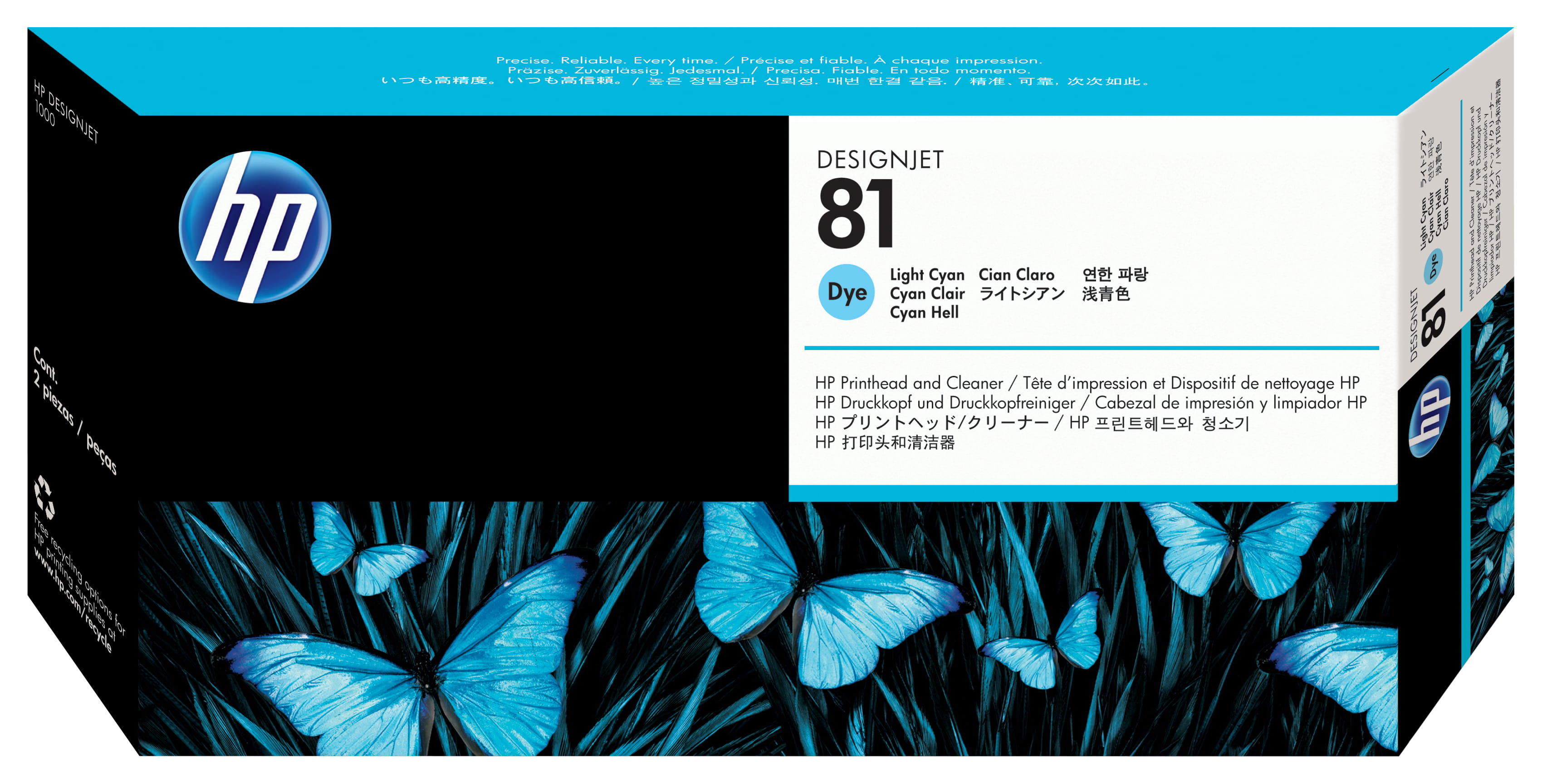 HP 81 - 13 ml - hell Cyan - Druckkopf mit Reiniger