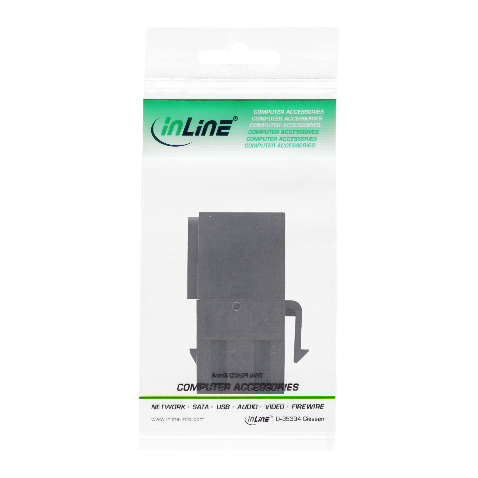 InLine USB 3.1 Keystone Einsatz - USB-A Buchse / Buchse - gewinkelt - schwarz