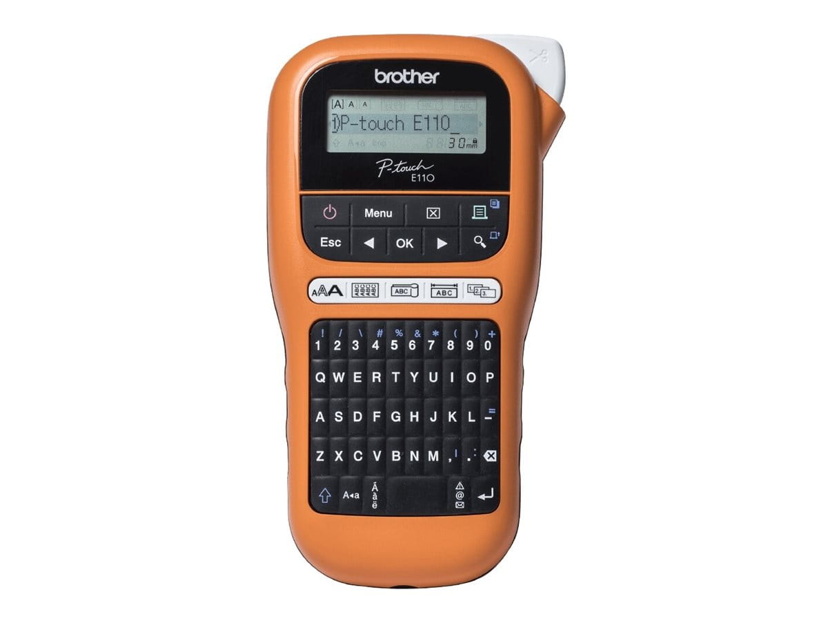Brother P-Touch PT-E110VP - Beschriftungsgerät - s/w - Thermotransfer - Rolle (1,2 cm)