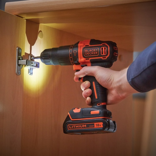 Black & Decker BDCHD18S1KA, Handbohrmaschine, Schwarz, Orange, 1 cm, 1400 RPM, 2,5 cm, 1 cm