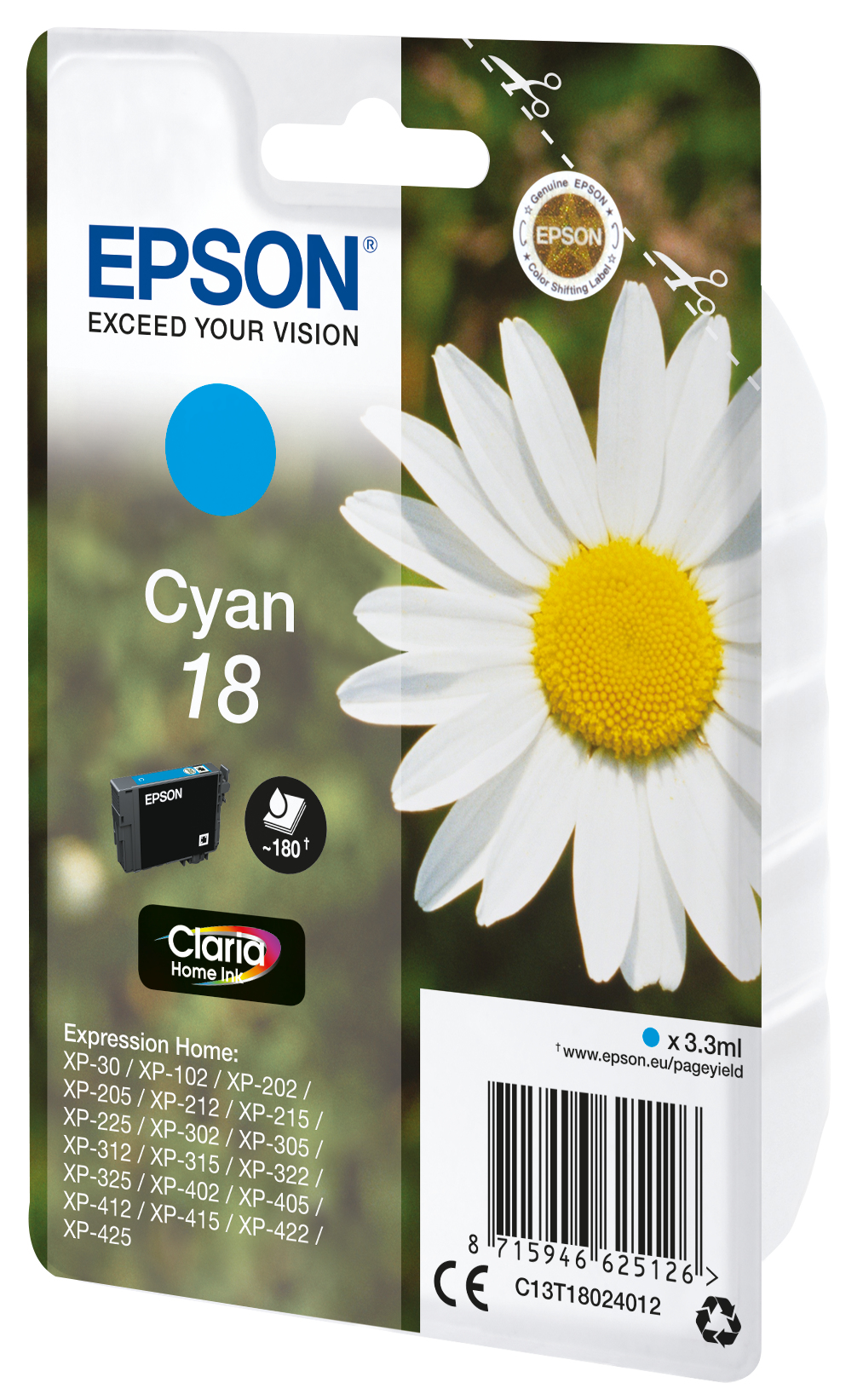 Epson 18 - 3.3 ml - Cyan - original - Tintenpatrone