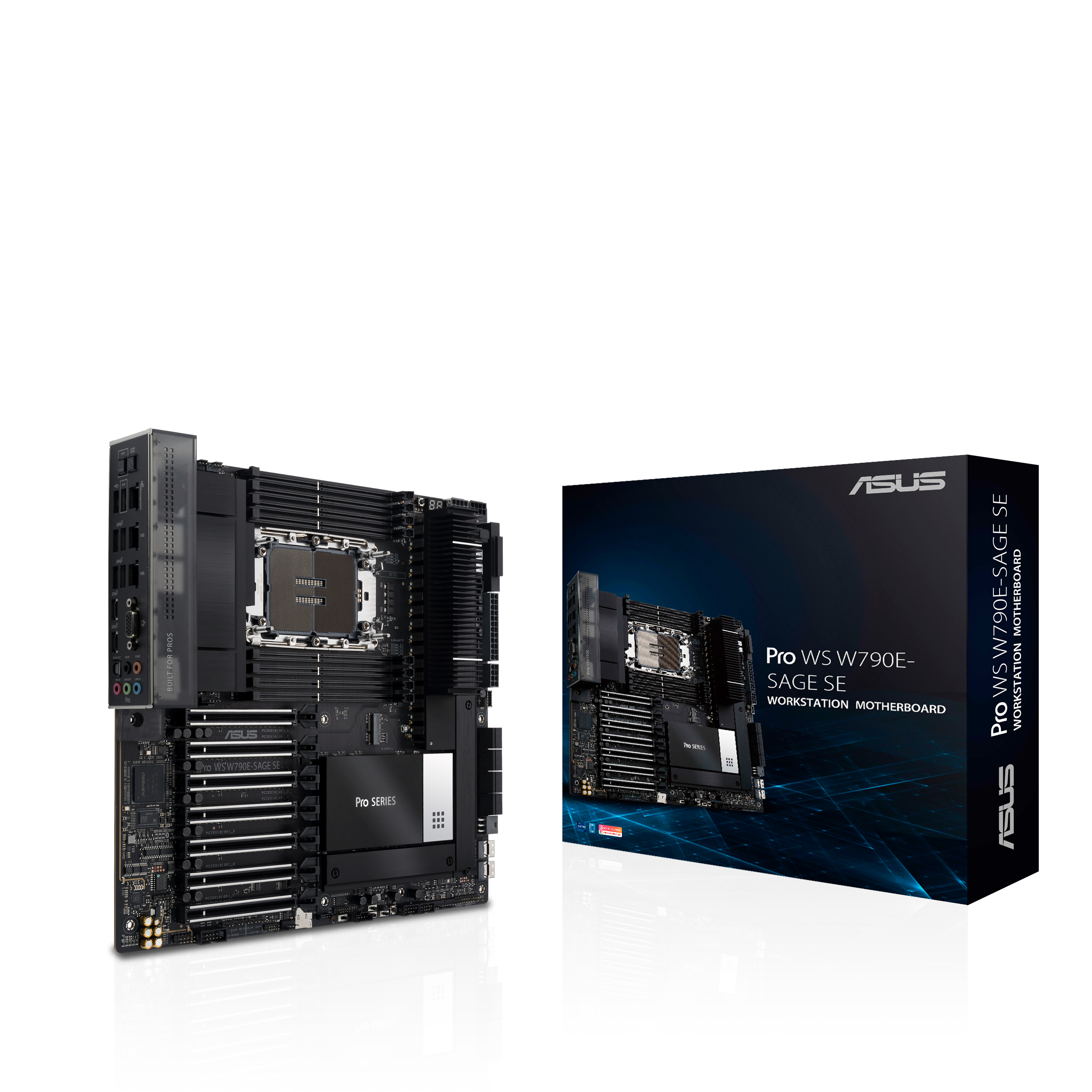 ASUS PRO WS W790E-SAGE SE - Motherboard - SSI EEB - LGA4677 Socket-E - W790 Chipsatz - USB-C 3.2 Gen 2x2, USB 3.2 Gen 2x2, USB-C 3.2 Gen2, USB 3.2 Gen 1 - 10 Gigabit LAN, Gigabit LAN - HD Audio (8-Kanal)